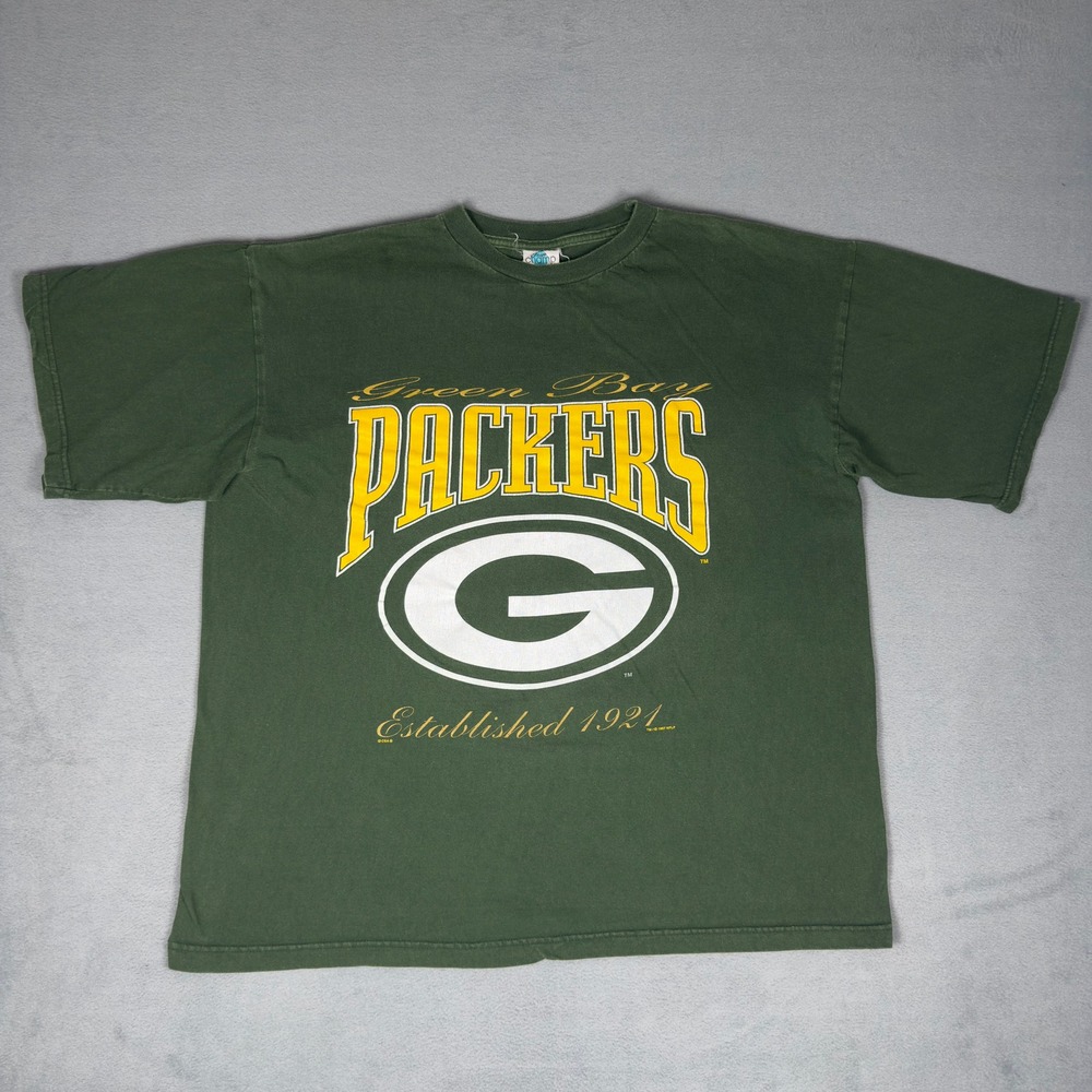 Vintage 90s Green Bay Packers T-Shirt‎ Green Mens XXL NFL Football Team Champ